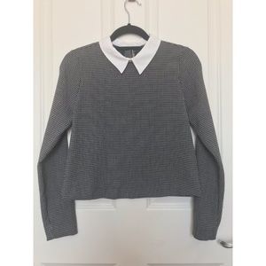 Zara | Trafaluc Houndstooth Poplin Collar Top